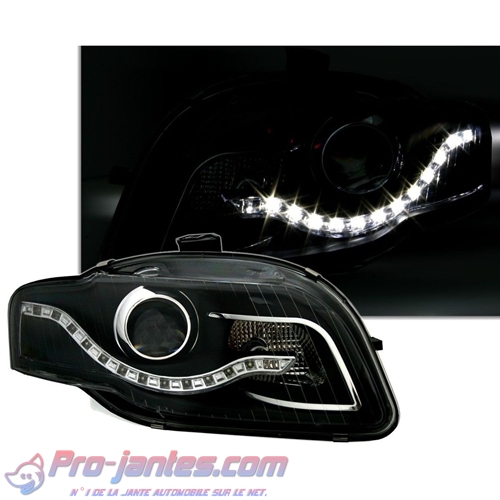 2 phares Devil Eyes Noir Audi A4 8E B7 Berline avant 11/2004-06/2007