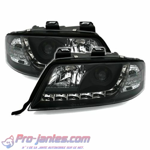 2 phares Devil Eyes Noir Led Audi A6 C5 B4 Berline avant 05/1997-05/2001