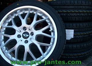 Pack jantes mini cooper Works S one D 17''pouces silver/polish+pneus rockstone F105 205/45X17