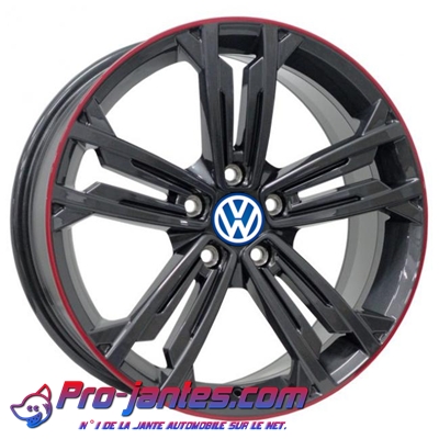 Pack jantes volkswagen Golf-Touran Anthracite Lip Red 18"pouces