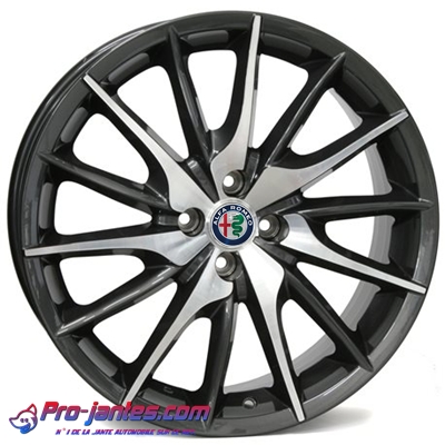 Pack jantes alfa romeo Mito anthracite/Polish 17''pouces