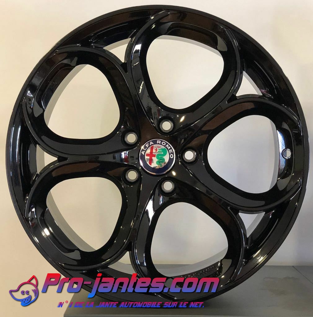 Pack jantes Alfa romeo pour Giulia Giulietta Stelvio Brera 159 Noir brillant 17"pouces