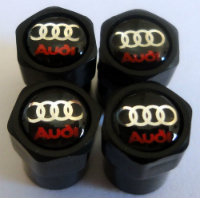 4 bouchons de valve audi black