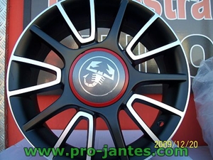 Pack jantes fiat abarth black/polish 17''pouces PUNTO ,NEW 500, BRAVO , BRAVA , MAREA , DOBLO