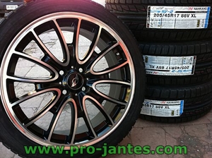 Pack jantes mini cooper17 pouces RUNFLAT COLLECTION 2009/2010 REVO black brillant+pneus rockstone F105 205/45/17