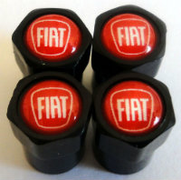 4 bouchons de valve Fiat rouge