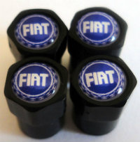 4 bouchons de valve Fiat bleu