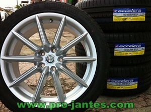 Pack jantes alfa romeo 159-brera Ti silver 18"pouces + 4 pneus 235/45R18