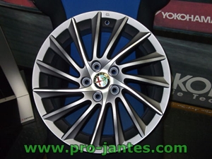 Pack jantes alfa romeo Giulietta-159 black line 18''pouces Anthracite/polish