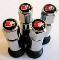 4 bouchons + valves de gonflage Alu audi Rs