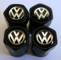 4 bouchons de valve volkswagen black