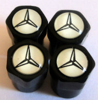 4 bouchons de valve Mercedes blanc
