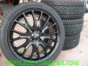 pack jantes Mini cooper BLACK rivers17'' +pneus ROCKSTONE F105 205/45r17