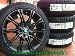 pack jantes bmw M3 black 18 pouces pour serie 5 & 6 + pneus NanKang SNOW SV-2 245/45X18 100 V XL