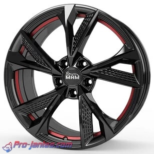 Pack jantes MAM Rs6 Noir/rouge + pneumatiques 255/45R19 100V TIGUAN