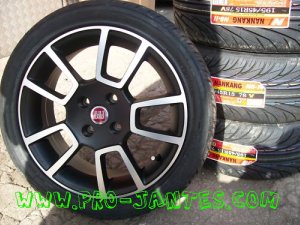 pack jantes fiat grande punto evo dynamic ABARTH 15 pouces black/polish+pneus195/45X15 NANKANG NS-2