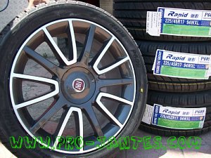 pack jantes fiat ultime 4 pour PUNTO ,FIAT 500, BRAVO , BRAVA , MAREA , DOBLO 17''pouces+pneus pace pc10 215/45X17