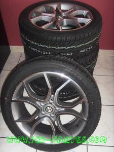 pack jantes alfa roméo GTA  anthracite/polish 17 pouces 147/156 GT GTA GTV+pneus goodride sv308 215/45R17