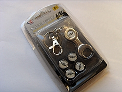 bouchons de valve+porte clés chrome Mini Cooper