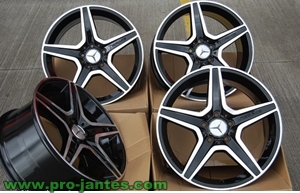 Pack jantes Mercedes AMG Noir/polish Classe W124 86-94 18"pouces