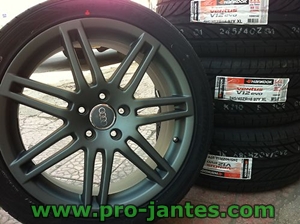 pack jantes audi new Rs4 18'' titanium+pneus dunlop-pirelli-ou yokohama 245/40R18  A3 A4 A6 TT golf 5